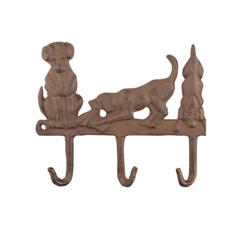 Wieszak żeliwny z psami vintage 36cm