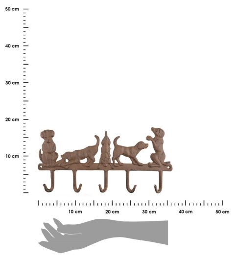 Wieszak żeliwny z psami vintage 36cm