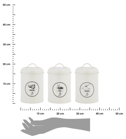 Zestaw 3 pojemników kuchennych retro