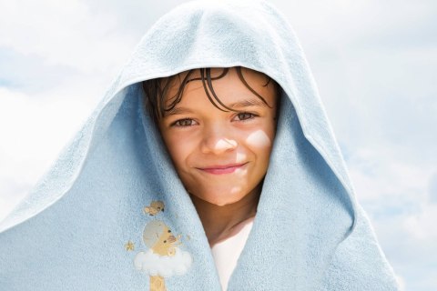 Ręcznik BABY41 50x90 cm niebieski Mięciutki i bardzo delikatny dziecięcy ręcznik kąpielowy z chłonnej tkaniny frotte z naturalne