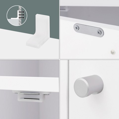 Regał na książki 9 półek biały z drzwiczkami