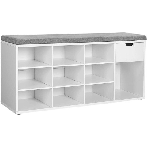 Regał na buty z siedziskiem biały LOFT 104 cm