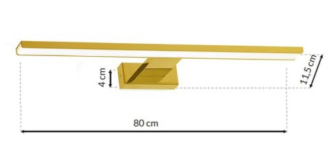 Kinkiet nad lustro Shine złoty 80 cm