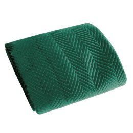 Zielona narzuta SOFIA 200x220 cm Elegancka narzuta na łóżko z miękkiego welwetu pikowanego w dużą, gęstą jodełkę, ciemnozielona.