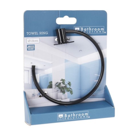 Wieszak ścienny na ręczniki czarny 18 cm