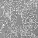 Zasłona LEILA 140x260 biała liście Zasłona gotowa ze srebrnym nadrukiem liści z przelotkami