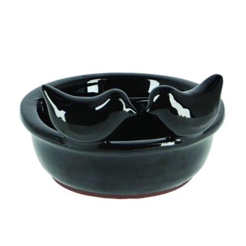 Ceramiczne poidło dla ptaków czarne