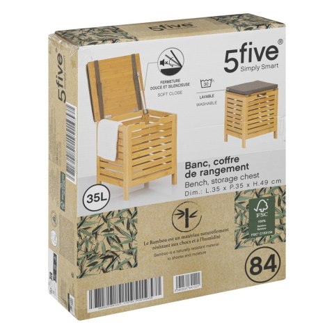 Bambusowy kosz na pranie z siedziskiem