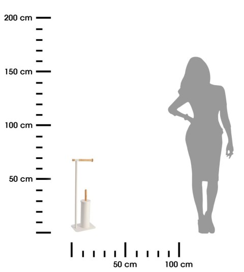 Stojak ze szczotką White bambo