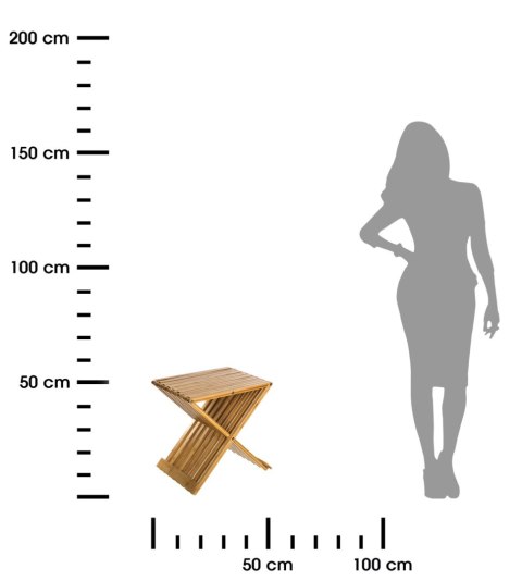 Stołek bambusowy Cross składany