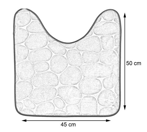 Dywanik pod WC 45x50 cm Stones Grafitowy
