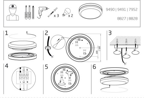 Plafon sufitowy KASAI czarny/Biały szko