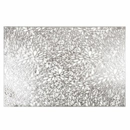 Podkładka MELANIE 30x45 cm srebrna Nowoczesna, prostokątna podkładka stołowa z ażurowym wzorem wzbogaci wystrój każdego wnętrza 