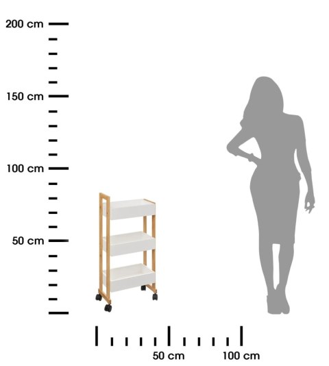 Bambusowy wózek mobilny Natureo White