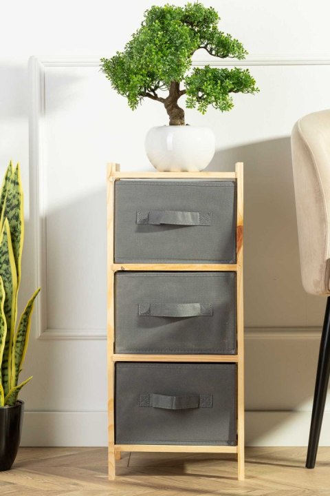 Drewniany regał z trzema szufladami 65cm