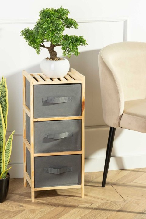 Drewniany regał z trzema szufladami 65cm