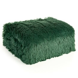 Koc TIFANY futerkowy zielony 70x160 cm Ciemnozielony, miękki i przyjemny w dotyku koc o strukturze futra, fotelowy, rozmiar 70 c