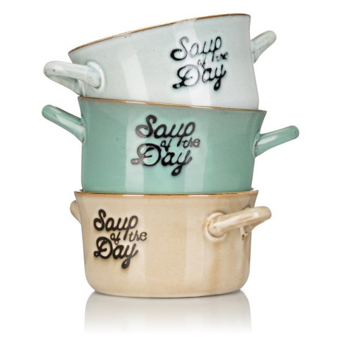 Miska na zupę z kamionki 500 ml jasno szara