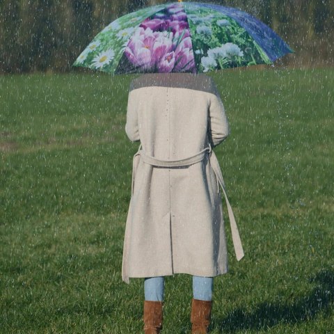 Parasol z nadrukiem w kwiaty 123,5 cm
