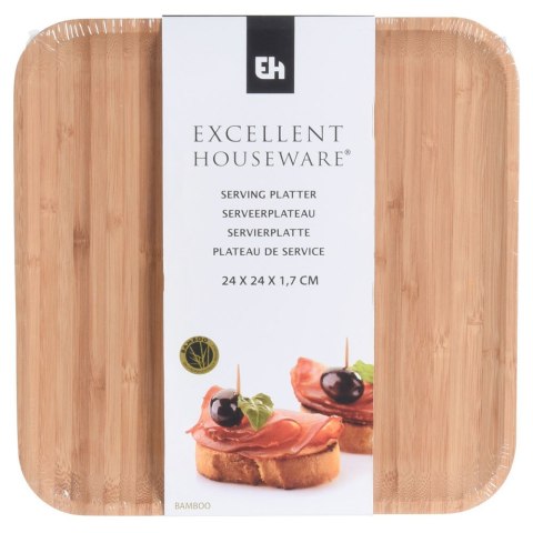 Bambusowa patera na przekąski 17x17 cm