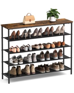 Loftowa szafka na buty 5 poziomów Solidna półka na buty ze stalowej konstrukcji, płyty MDF i 4 półkami z tkaniny, który przechow