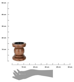 Świecznik drewniany rustykalny 14 cm