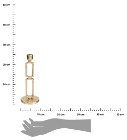 Świecznik geometryczny złoty 25x10 cm