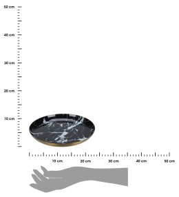 Taca okrągła Marmur czarna 23 cm