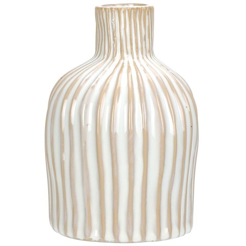 Wazon porcelanowy Stripes kremowy 15 cm