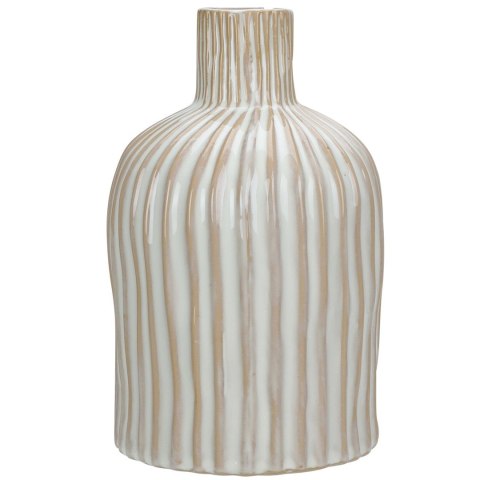 Wazon porcelanowy Stripes kremowy 19 cm