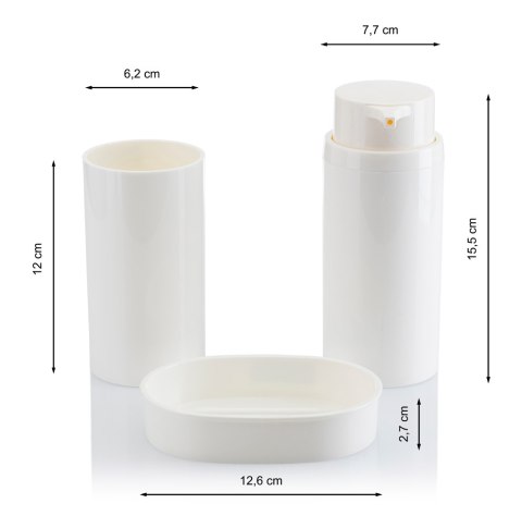 "Zestaw łazienkowy 5 el Carmen biały Klasyczny zestaw łazienkowy ""Carmen"" składający się z 5ciu elementów, kolor biały"