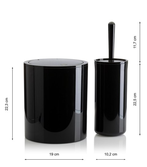 "Zestaw łazienkowy 5 el Carmen czarny Klasyczny zestaw łazienkowy ""Carmen"" składający się z 5ciu elementów, kolor czarny"