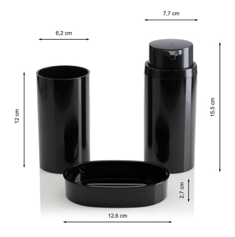 "Zestaw łazienkowy 5 el Carmen czarny Klasyczny zestaw łazienkowy ""Carmen"" składający się z 5ciu elementów, kolor czarny"