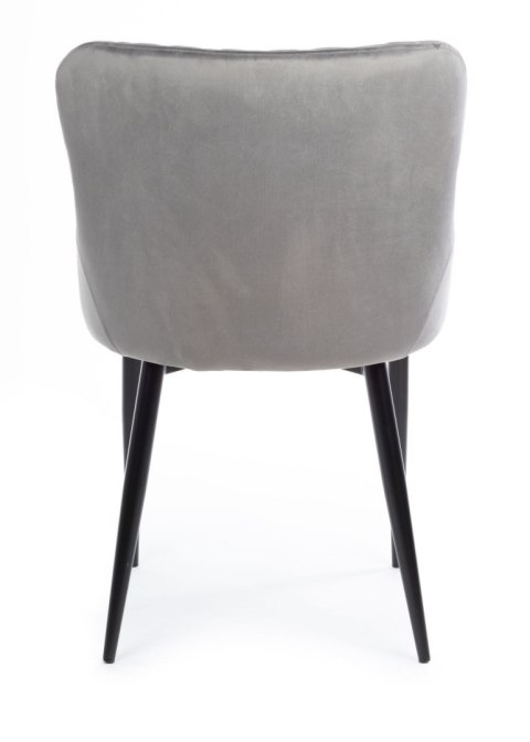 Komplet 2 krzeseł Kajto Black Gray Wykonane z aksamitnego, przyjemnego w dotyku materiału w kolorze szarym, nogi wykonane z meta