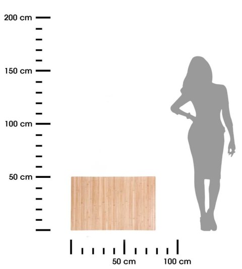 Mata łazienkowa bambus jasny beż 80 cm
