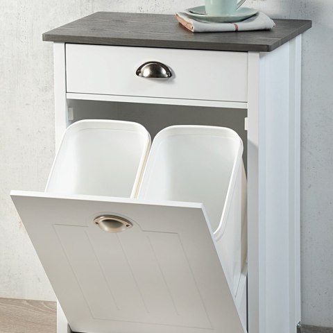 Wózek kuchenny na kółkach szary blat