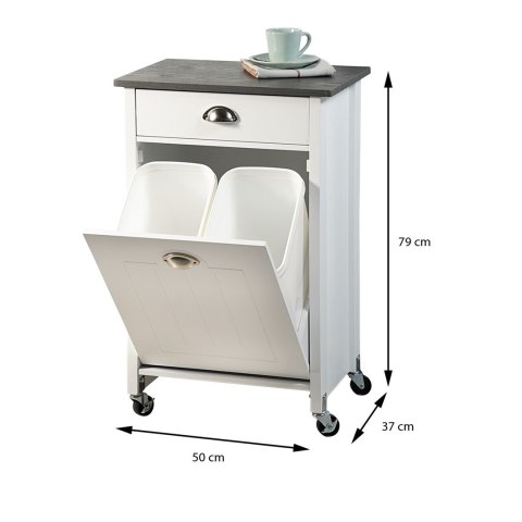 Wózek kuchenny na kółkach szary blat