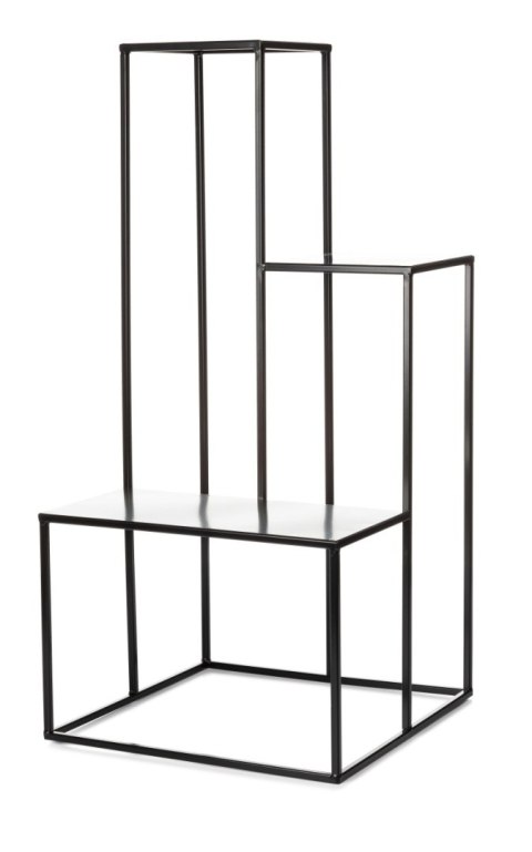 Kwietnik nowoczesny stojak 85 cm LOFTWykonany z metalu, prosty i stylowy stojak czarny na kwiaty i rośliny w stylu industrialnym