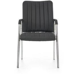 Fotel Vigor czarny Obicie wykonane z wysokiej jakości eco skóry, chromowany korpus, mebel do samodzielnego montażu