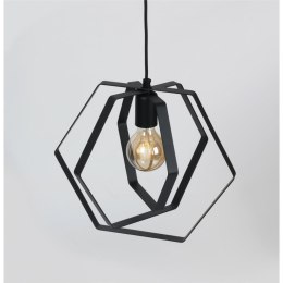 Geometryczna lampa wisząca Hexagon 40 cm Wykonany z metalu czarny plafon , w stylu industrialnym czy LOFT nowoczesna