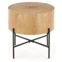 Stolik kawowy Brooklyn dąb naturalny Stalowa podstawa lakierowana na czarno, blat wykonany z MDF-u z okleiną w kolorze naturalne