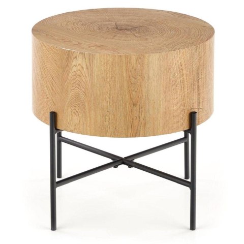 Stolik kawowy Brooklyn dąb naturalny Stalowa podstawa lakierowana na czarno, blat wykonany z MDF-u z okleiną w kolorze naturalne