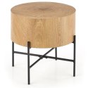 Stolik kawowy Brooklyn dąb naturalny Stalowa podstawa lakierowana na czarno, blat wykonany z MDF-u z okleiną w kolorze naturalne