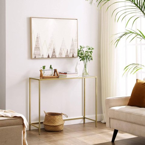 Konsola glamour 1 poziom metalowa złota