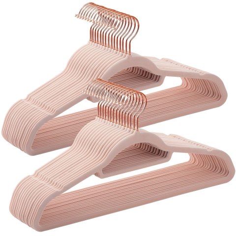 Różowe wieszaki welurowe 30 szt.