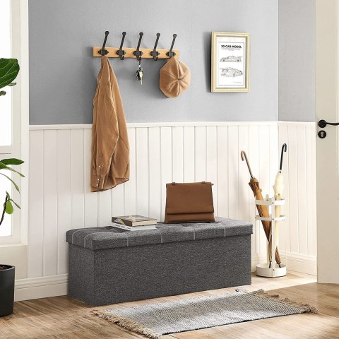 Skrzynia pufa pikowana ciemno szara wzór