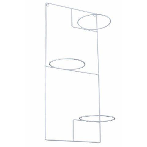 Kwietnik ścienny wiszący potrójny biały Wykonany z metalu, solidny i wytrzymały kwietnik wiszący na trzy kwiaty w kolorze białym