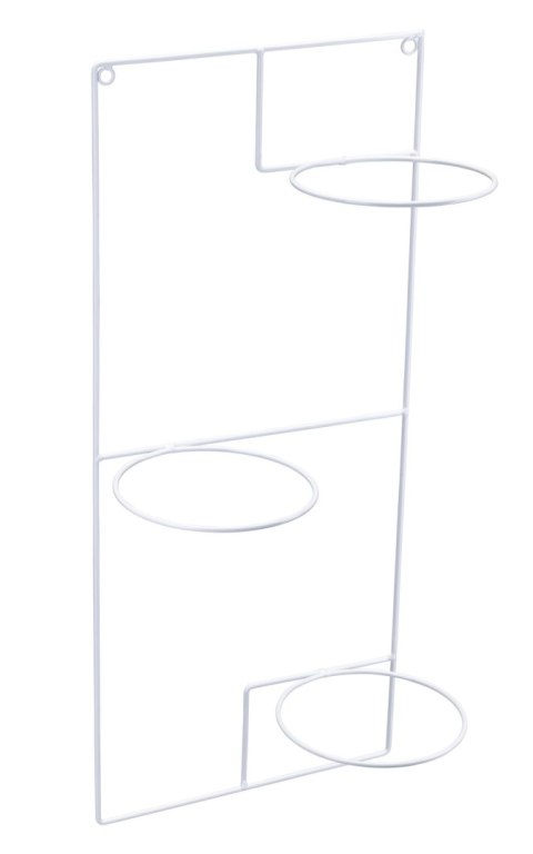 Kwietnik ścienny wiszący potrójny biały Wykonany z metalu, solidny i wytrzymały kwietnik wiszący na trzy kwiaty w kolorze białym