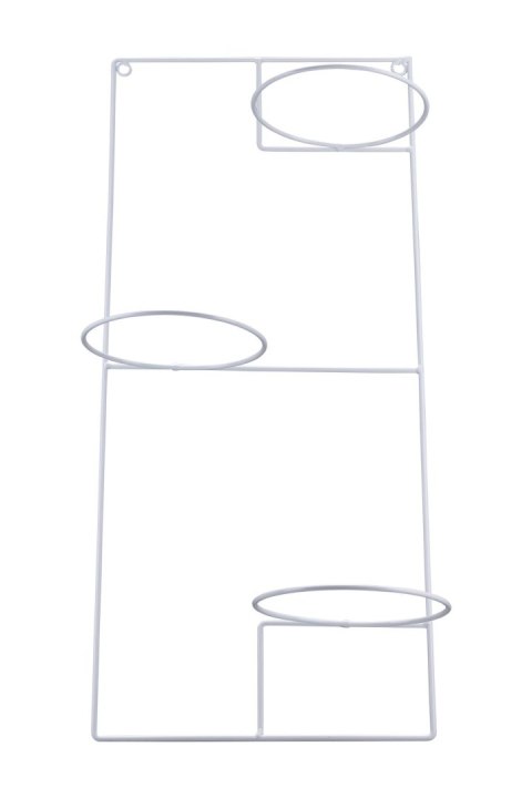 Kwietnik ścienny wiszący potrójny biały Wykonany z metalu, solidny i wytrzymały kwietnik wiszący na trzy kwiaty w kolorze białym