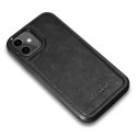 Etui pokryte naturalną skórą do iPhone 12 mini Leather Oil Wax czarny